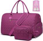 Duffle Bag for Travel, Weekender Bag with Shoe Compartment, Carry On Overnight Bag for Women with Toiletry Bag, 50L Gym Bag with Wet Pocket, Hospital Bags for Labor and Delivery