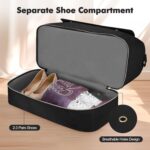 Weekender Bags for Women, Large Travel Duffel Bag with Shoe Compartment, Carry on Overnight Bag with Toiletry Makeup Bag, Gym Duffel Bag Travel Tote Bag for Travel Gym Camping Hospital, Black - Image 2