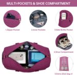 Duffle Bag for Travel, Weekender Bag with Shoe Compartment, Carry On Overnight Bag for Women with Toiletry Bag, 50L Gym Bag with Wet Pocket, Hospital Bags for Labor and Delivery - Image 2