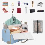 Garment Duffle Bags for Travel, Convertible Travel Garment Bag with Shoulder Strap, Large Carry on Garment Bag Weekender Bag for Women with Shoe Pouch, 2 in 1 Hanging Suitcase Travel Bags, Blue - Image 2