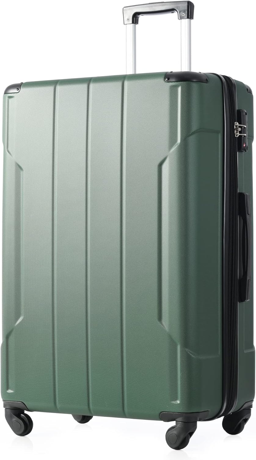 81rETXsgNXL._AC_SL1500_.jpg 20 Inch Carry On Luggage with Wheels Aluminum Alloy Corner Hard Shell Suitcase Luggage Suitcases for Travel Woman Men(Green) - Image 1